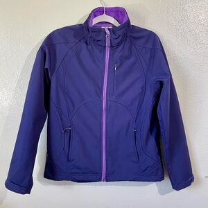 Double Diamond Purple Performance Zip Jacket Womens Medium Equestrian Stretch